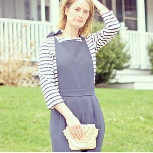 Tibi navy silk overall jumpsuit new with tags